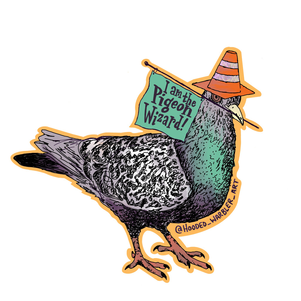 Holographic Pigeon Wizard Sticker